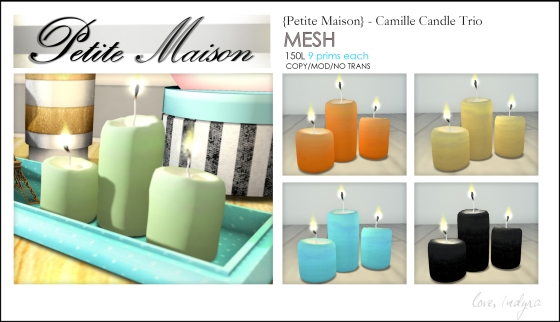 {Petite Maison} Camilla Candle Trio - 5 colors 